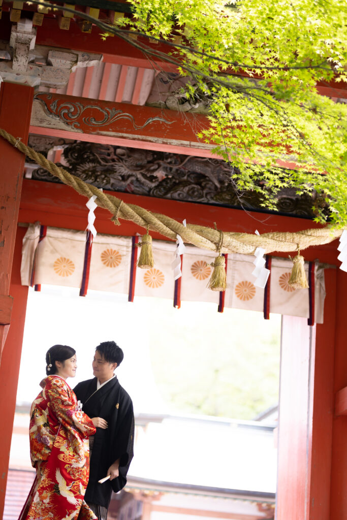 大分市・柞原八幡宮の新緑ロケーション和装前撮り｜大分前撮り.com