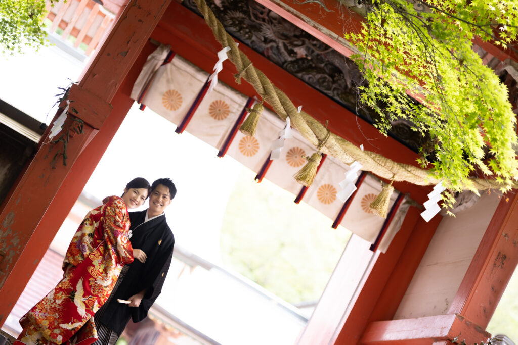 大分市・柞原八幡宮の新緑ロケーション和装前撮り｜大分前撮り.com