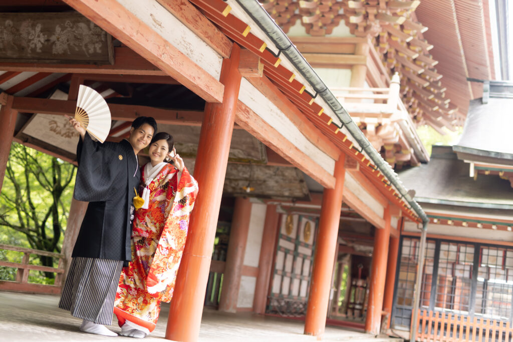 大分市・柞原八幡宮の新緑ロケーション和装前撮り｜大分前撮り.com