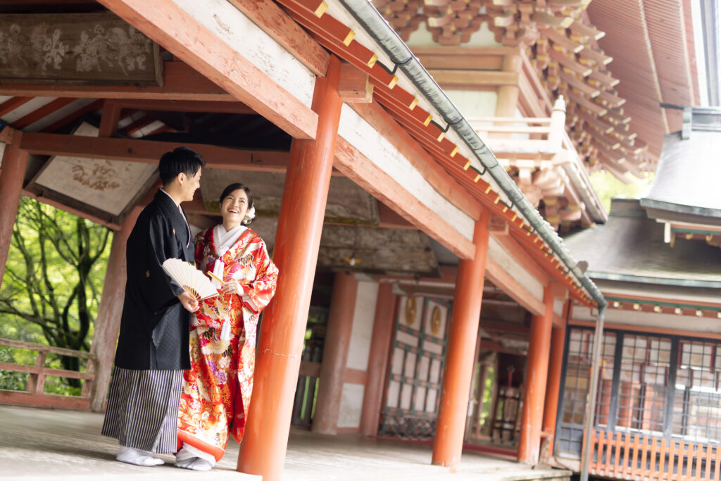 大分市・柞原八幡宮の新緑ロケーション和装前撮り｜大分前撮り.com