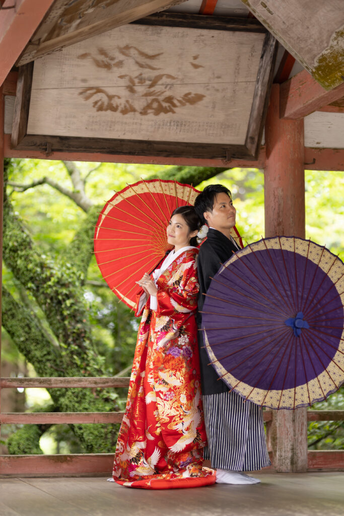 大分市・柞原八幡宮の新緑ロケーション和装前撮り｜大分前撮り.com
